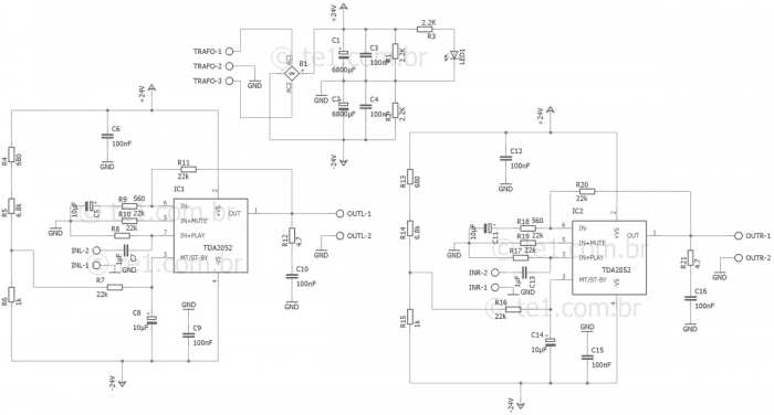 Amplificador Pot Ncia Com Integrado Tda W Rms